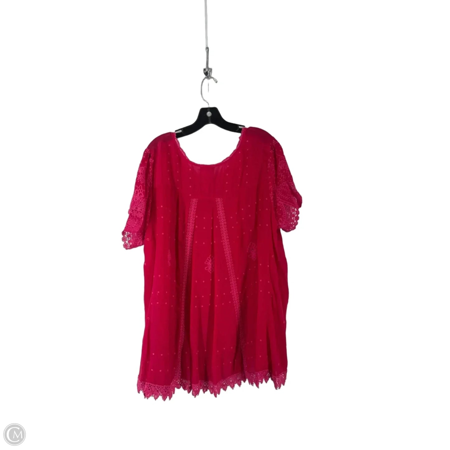Top Short Sleeve By Johnny Was In Pink, Size: 1x