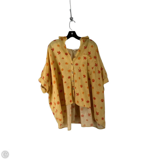 Top Short Sleeve By Easel In Orange, Size: L