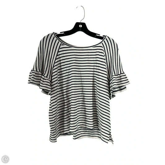 Top Short Sleeve By Max Studio In Striped Pattern, Size: L