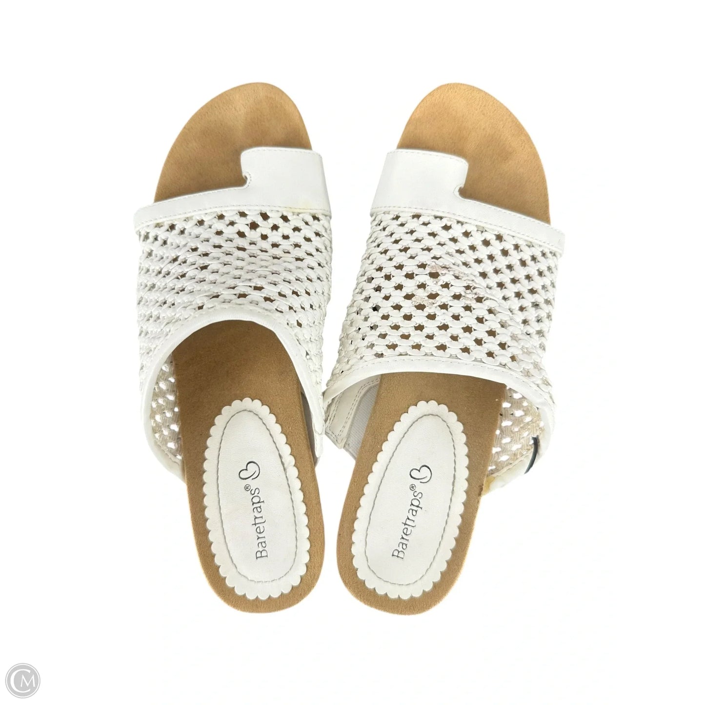 Sandals Heels Wedge By Bare Traps In White, Size: 9.5