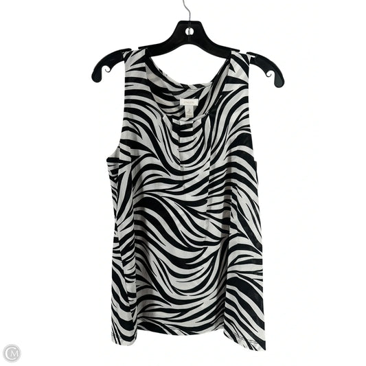 Top Sleeveless By Chicos In Zebra Print, Size: 2