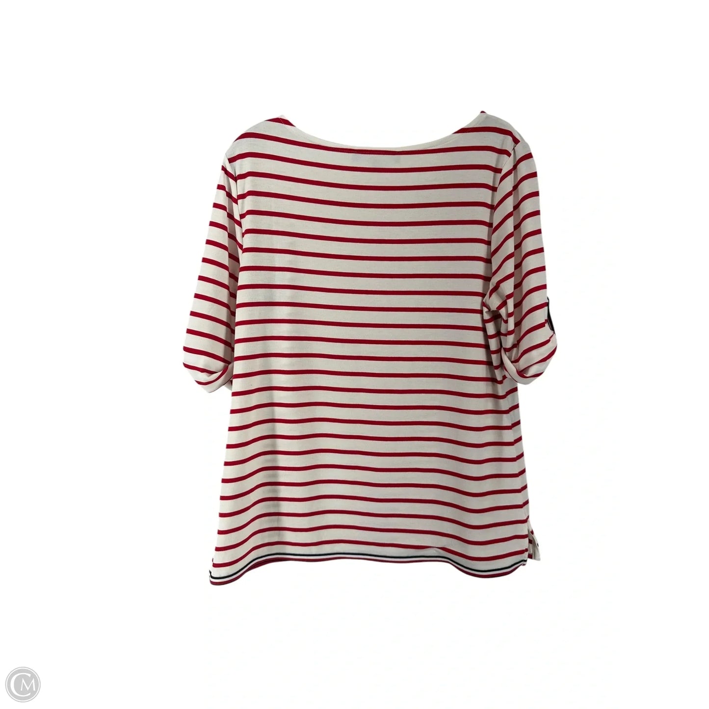 Top Short Sleeve By Tommy Hilfiger In Red & White, Size: M