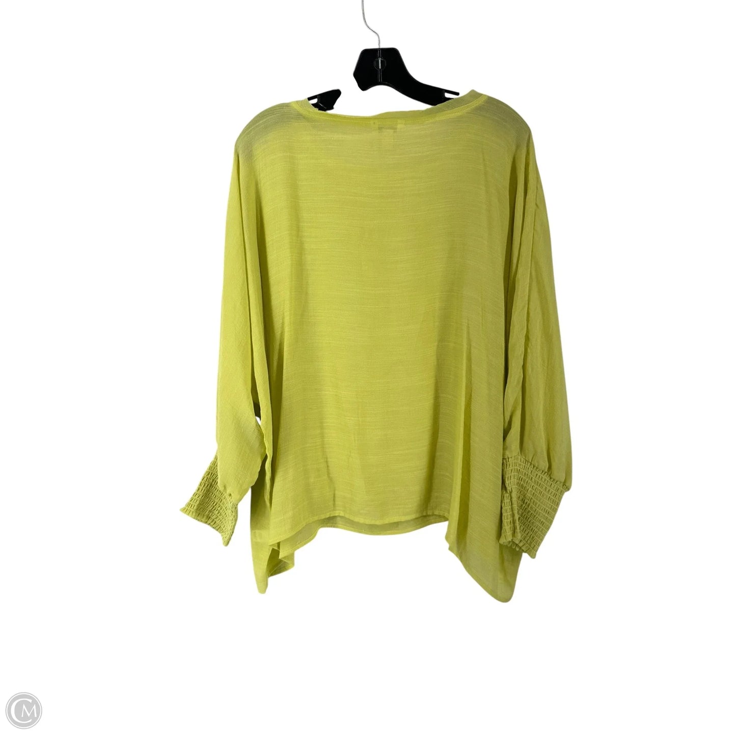 Top Long Sleeve By Versona In Yellow, Size: L