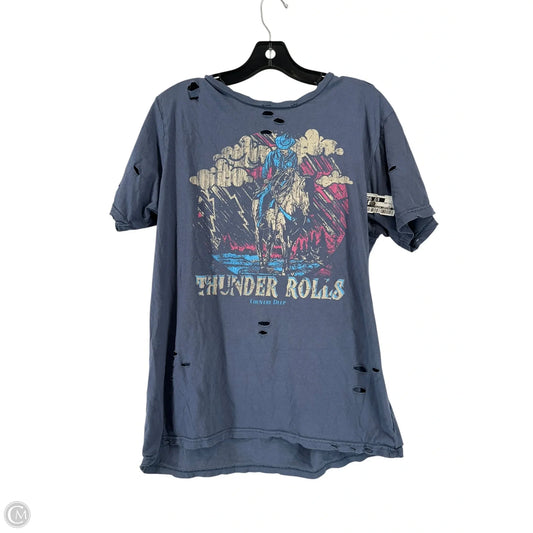 Top Short Sleeve By Clothes Mentor In Blue, Size: L