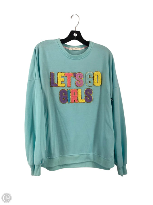Top Long Sleeve By Simply Southern In Teal, Size: M