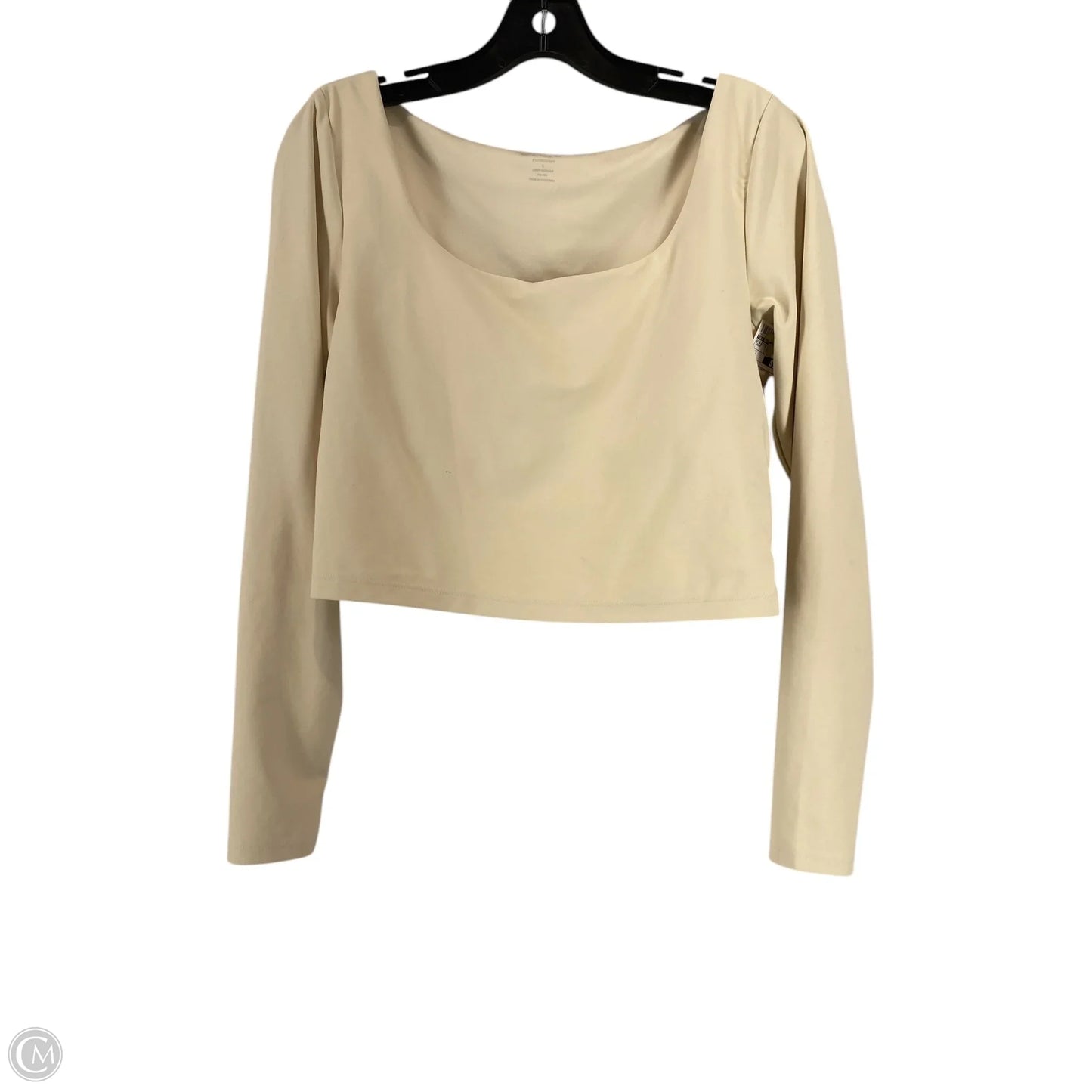 Athletic Top Long Sleeve Crewneck By Old Navy In Cream, Size: L