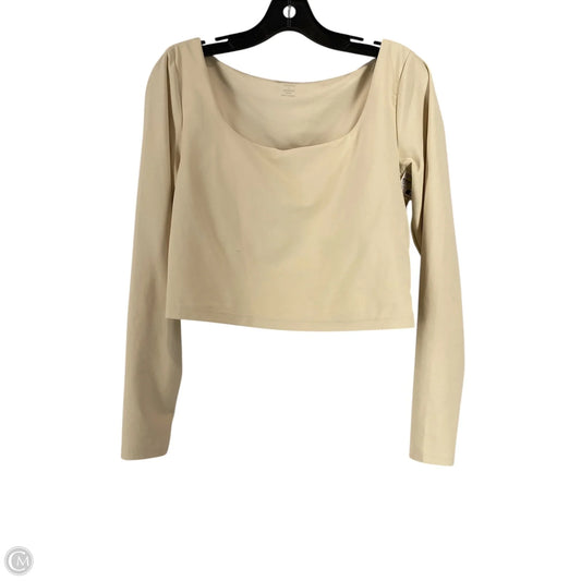 Athletic Top Long Sleeve Crewneck By Old Navy In Cream, Size: L