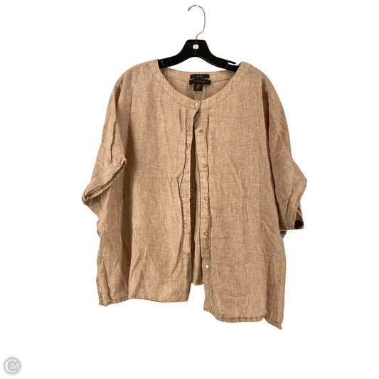 Top Short Sleeve By Tahari By Arthur Levine In Grey, Size: M
