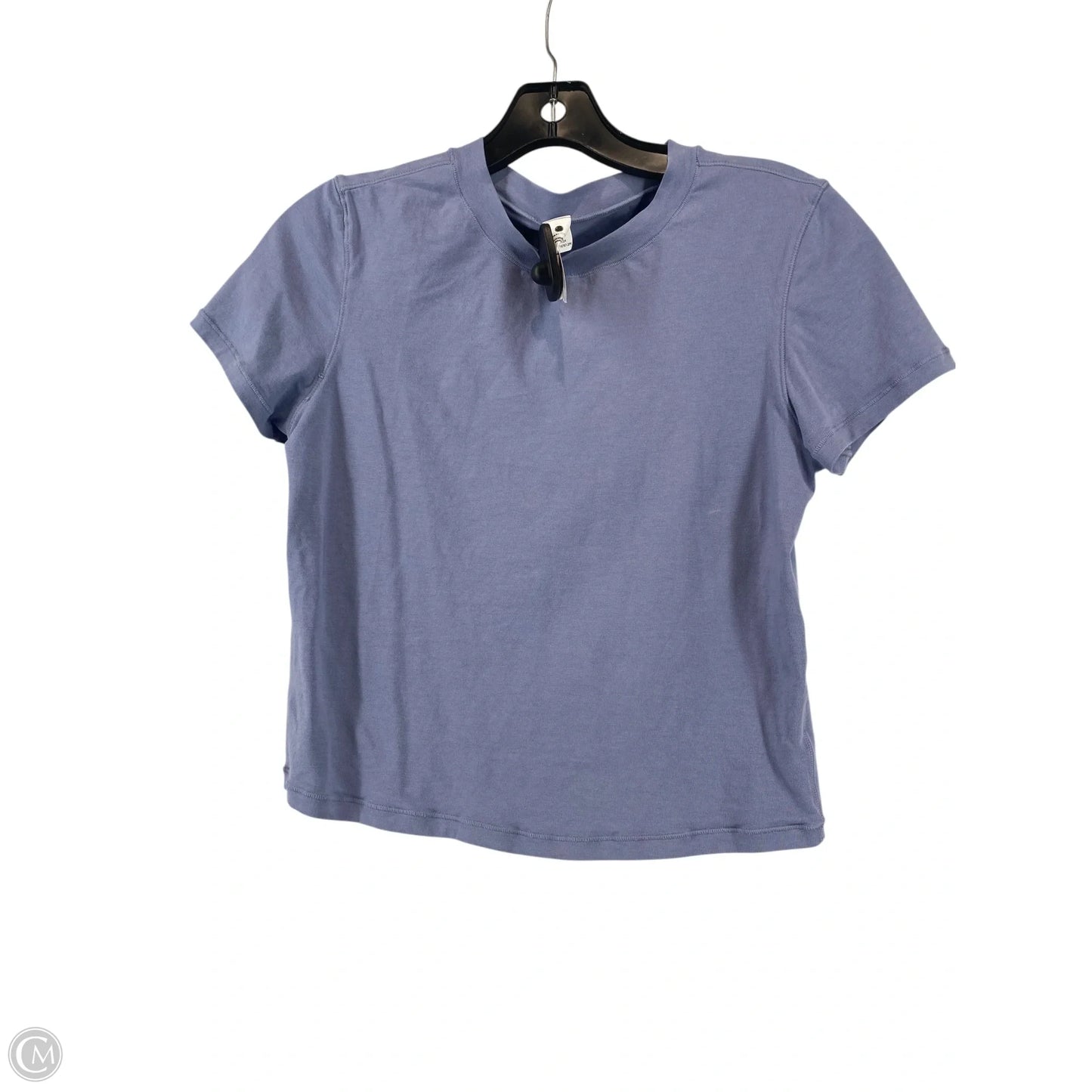 Athletic Top Short Sleeve By Yogalicious In Blue, Size: M