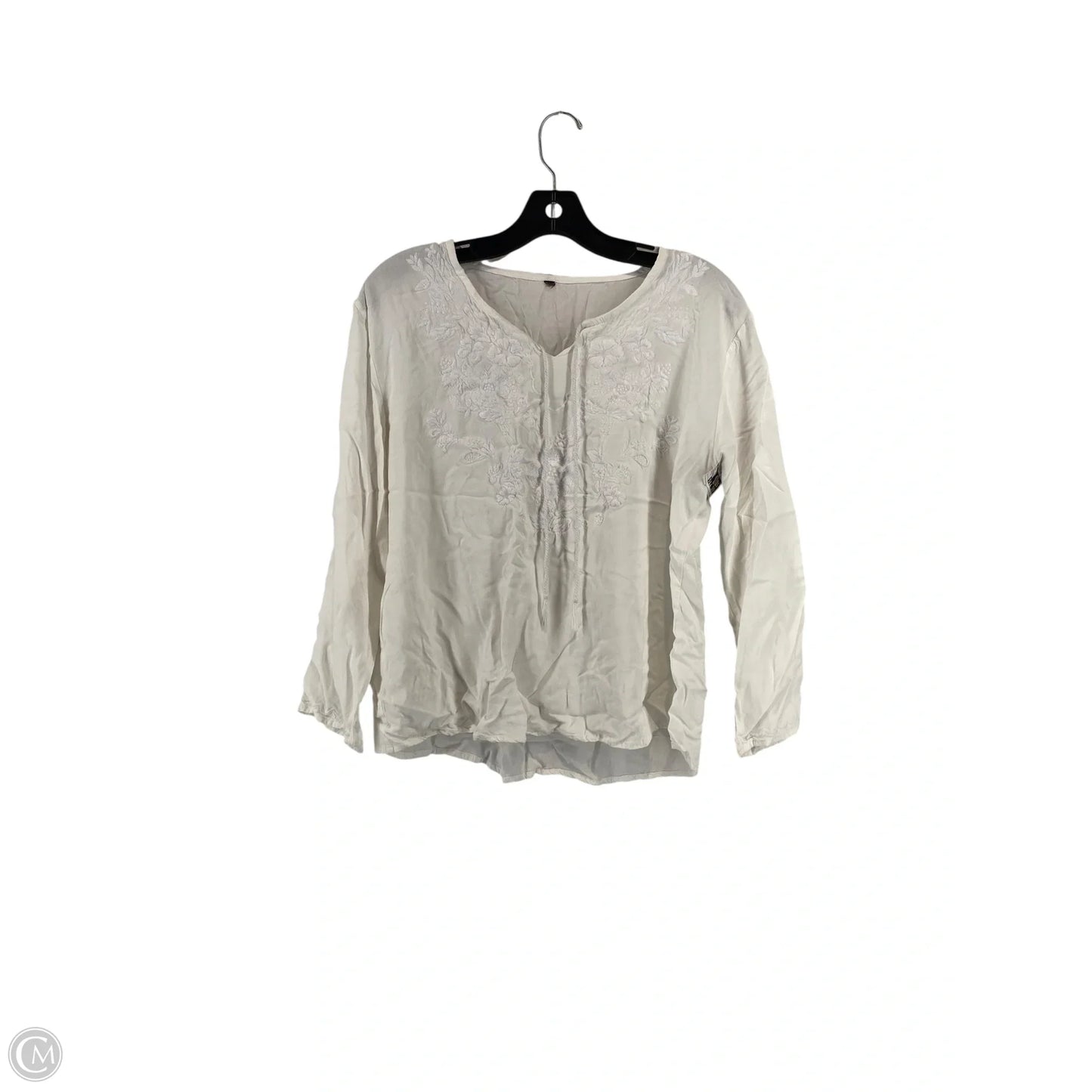 Top Long Sleeve By Cmc In White, Size: M