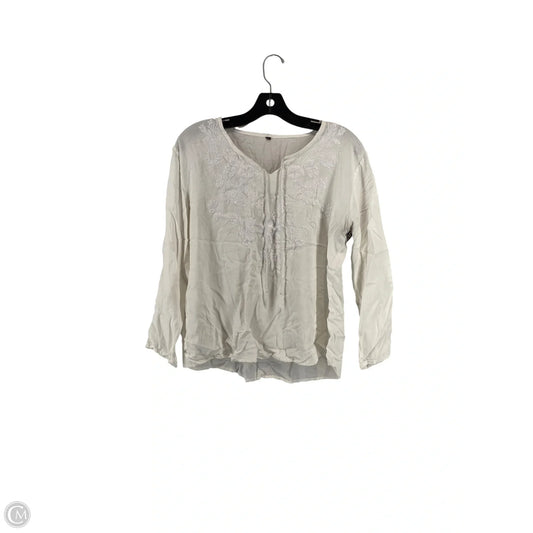 Top Long Sleeve By Cmc In White, Size: M