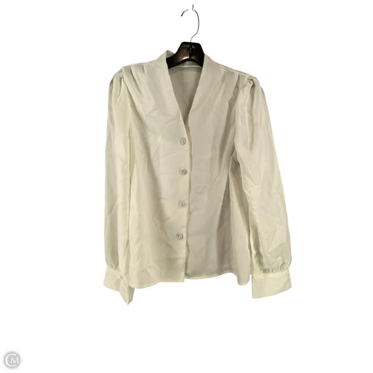 Top Long Sleeve By Cme In White, Size: S