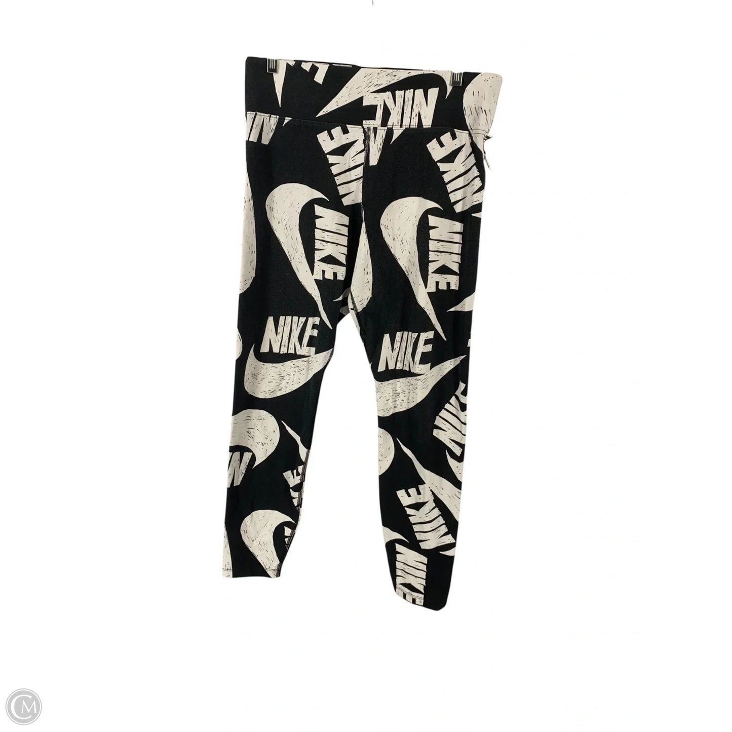 Athletic Leggings By Nike In Black & White, Size: Xl