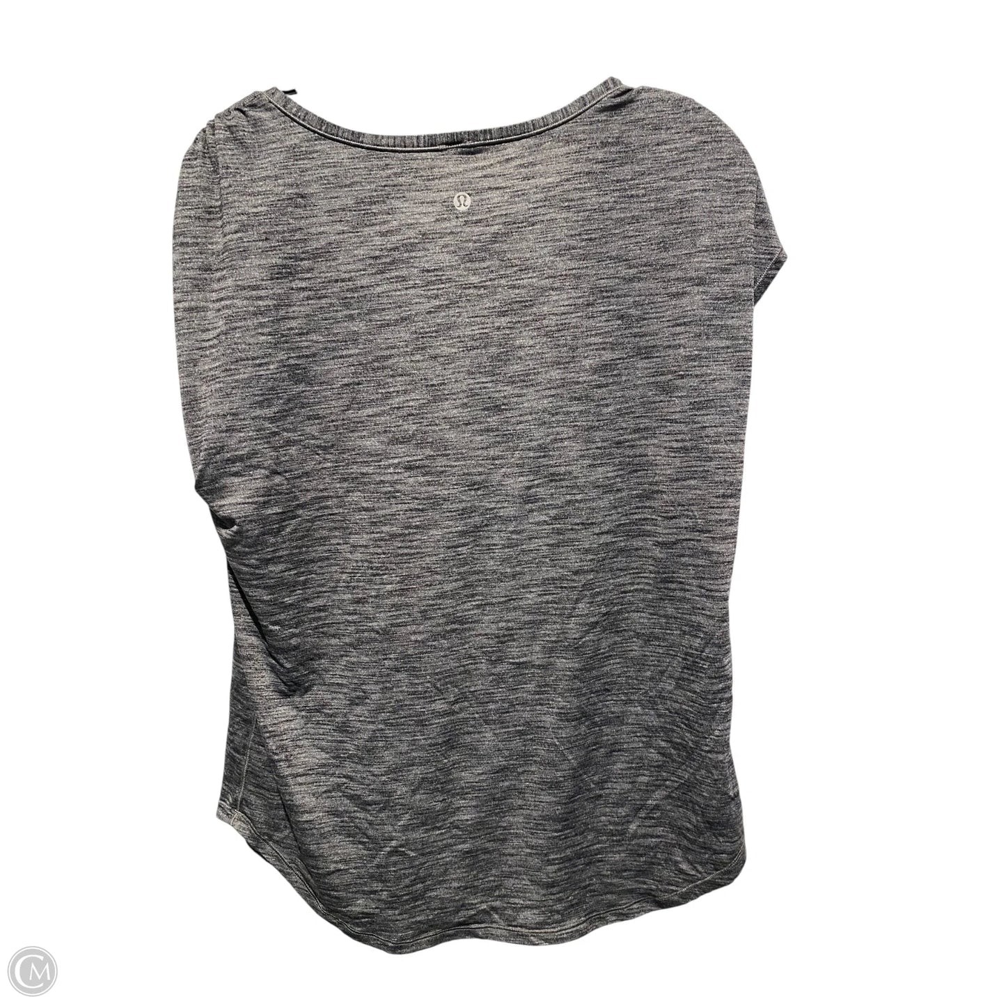 Athletic Top Short Sleeve By Lululemon In Grey, Size: M