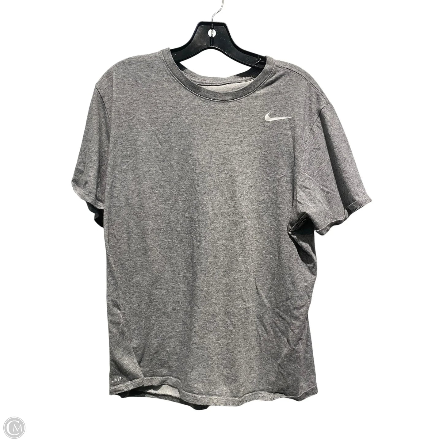 Athletic Top Short Sleeve By Nike In Grey, Size: Xl