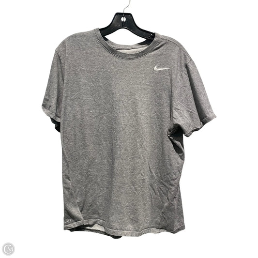 Athletic Top Short Sleeve By Nike In Grey, Size: Xl