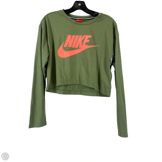 Athletic Top Long Sleeve Crewneck By Nike In Green, Size: S
