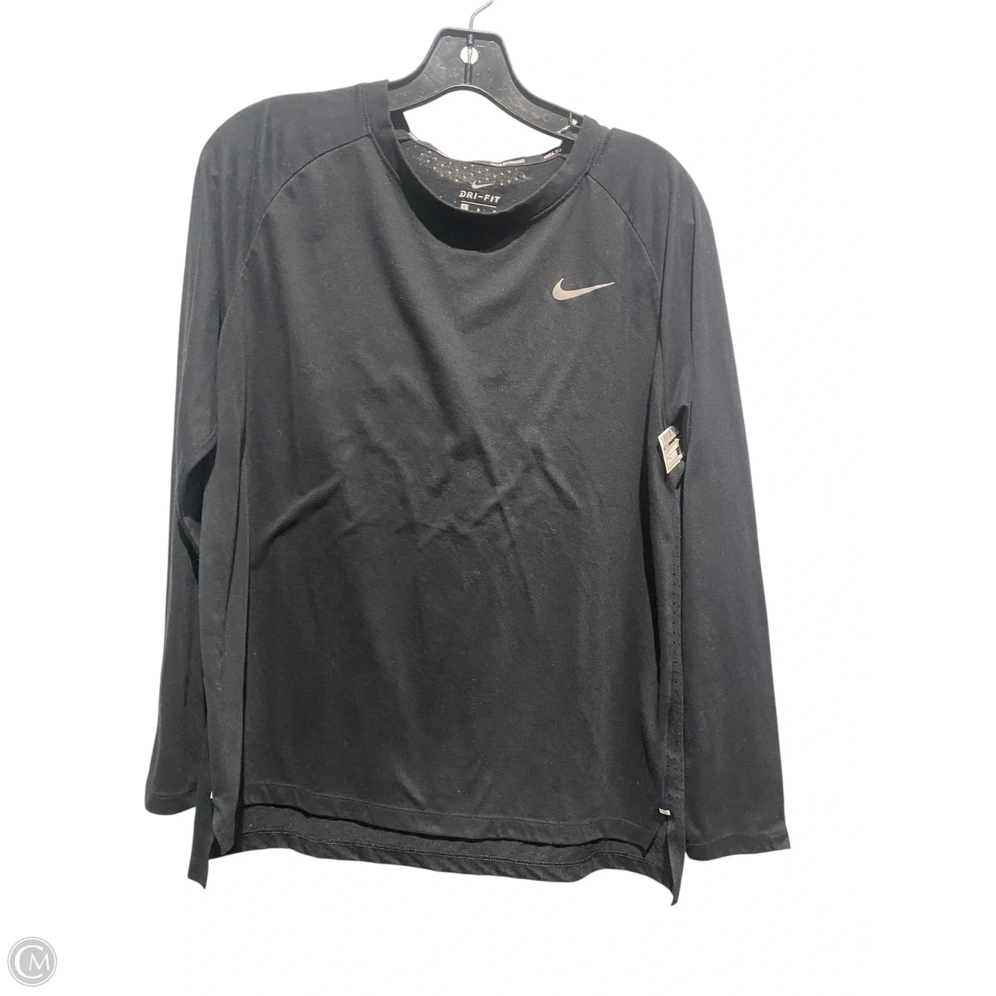 Athletic Top Long Sleeve Crewneck By Nike In Black, Size: L