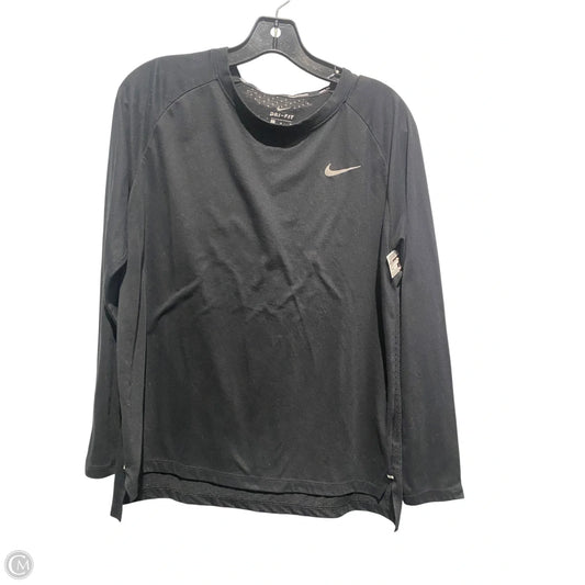 Athletic Top Long Sleeve Crewneck By Nike In Black, Size: L
