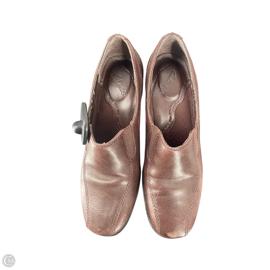 Shoes Heels Block By Clarks In Brown, Size: 5.5