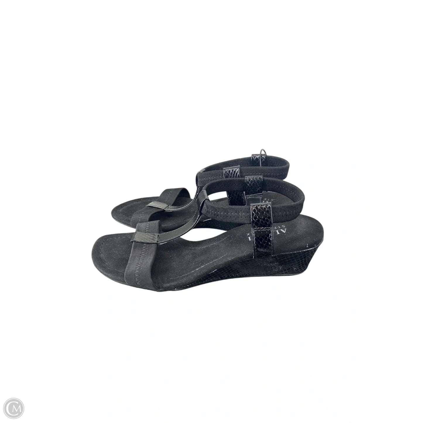 Sandals Heels Wedge By Alfani In Black, Size: 5.5