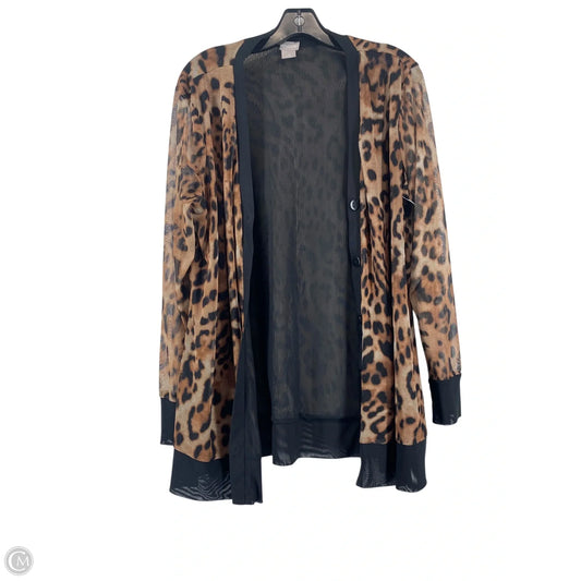 Cardigan By Chicos In Animal Print, Size: 2