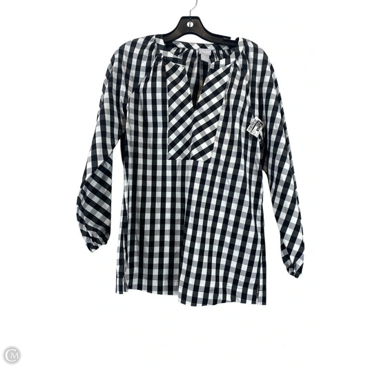 Top Long Sleeve By Chicos In Plaid Pattern, Size: 0