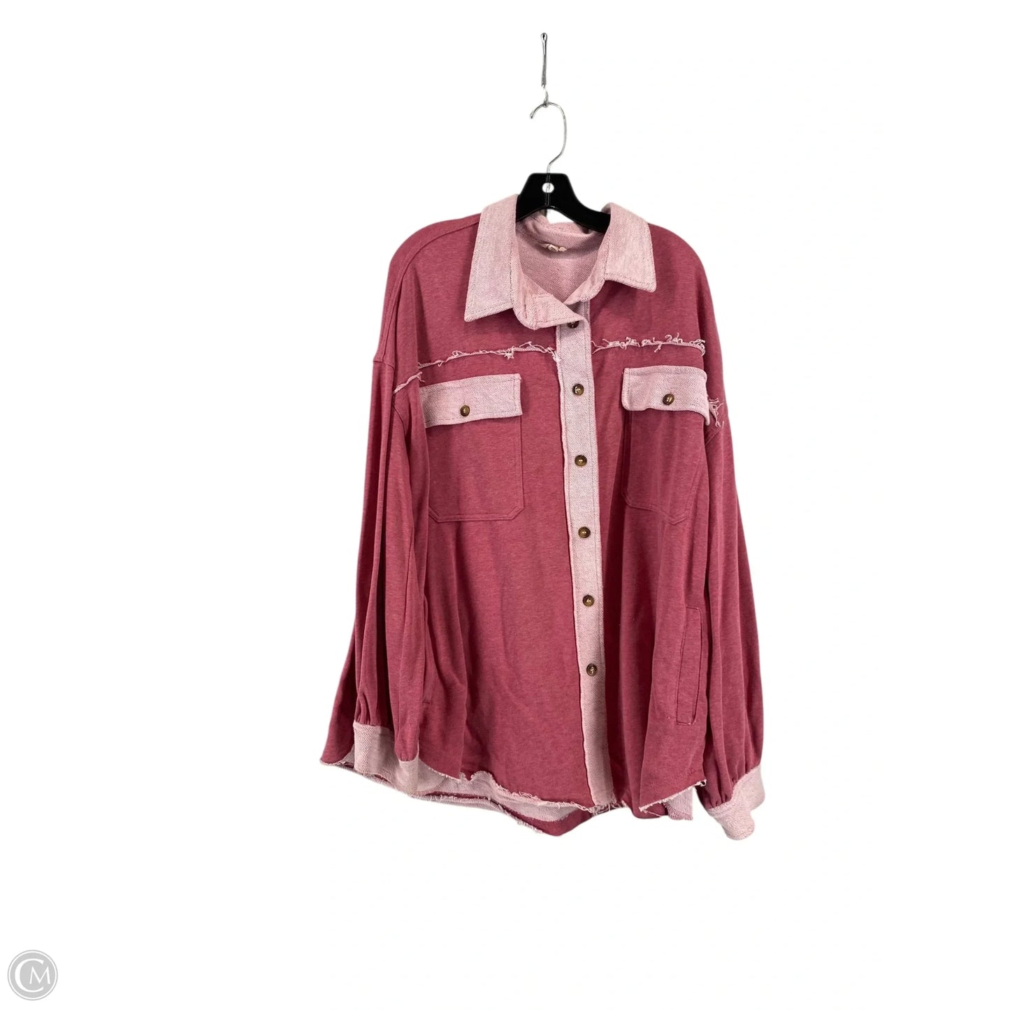 Jacket Shirt By Pol In Purple, Size: L