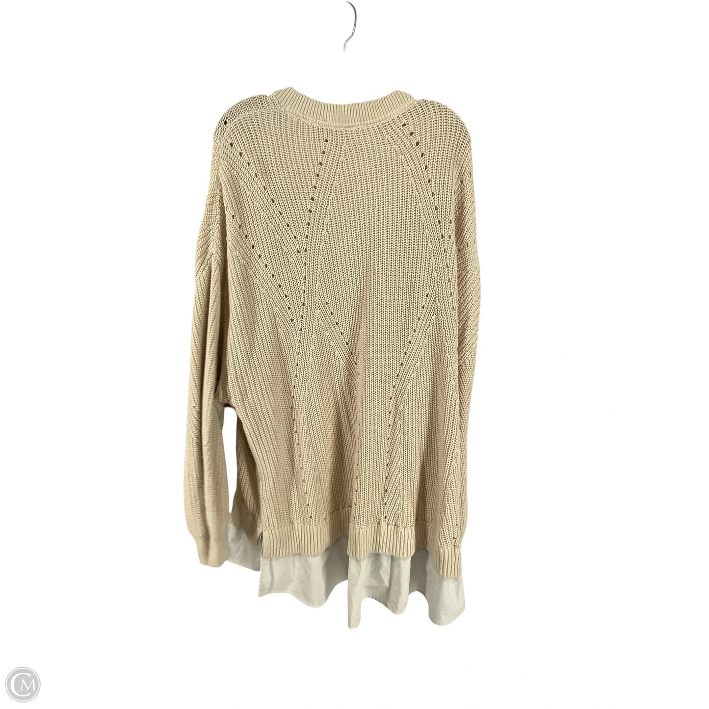 Top Long Sleeve By Terra & Sky In Cream, Size: 4x