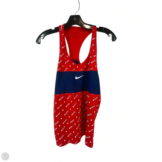 Athletic Tank Top By Nike Apparel In Blue & Red, Size: S