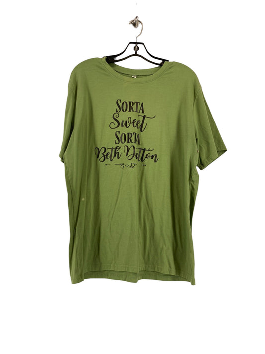 Green Top Short Sleeve Basic Clothes Mentor, Size Xl