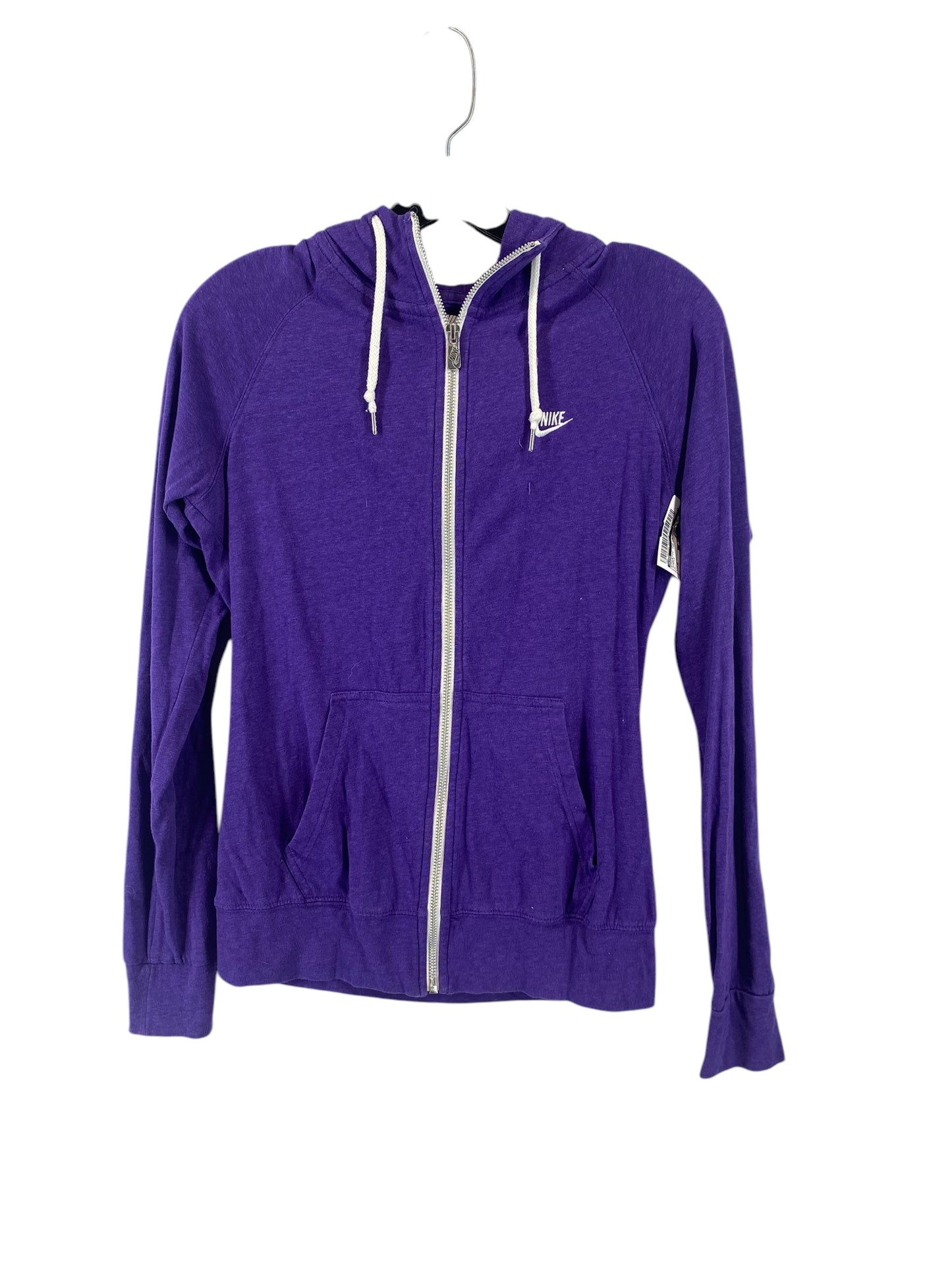 Athletic Top Long Sleeve Hoodie By Nike In Purple, Size: M