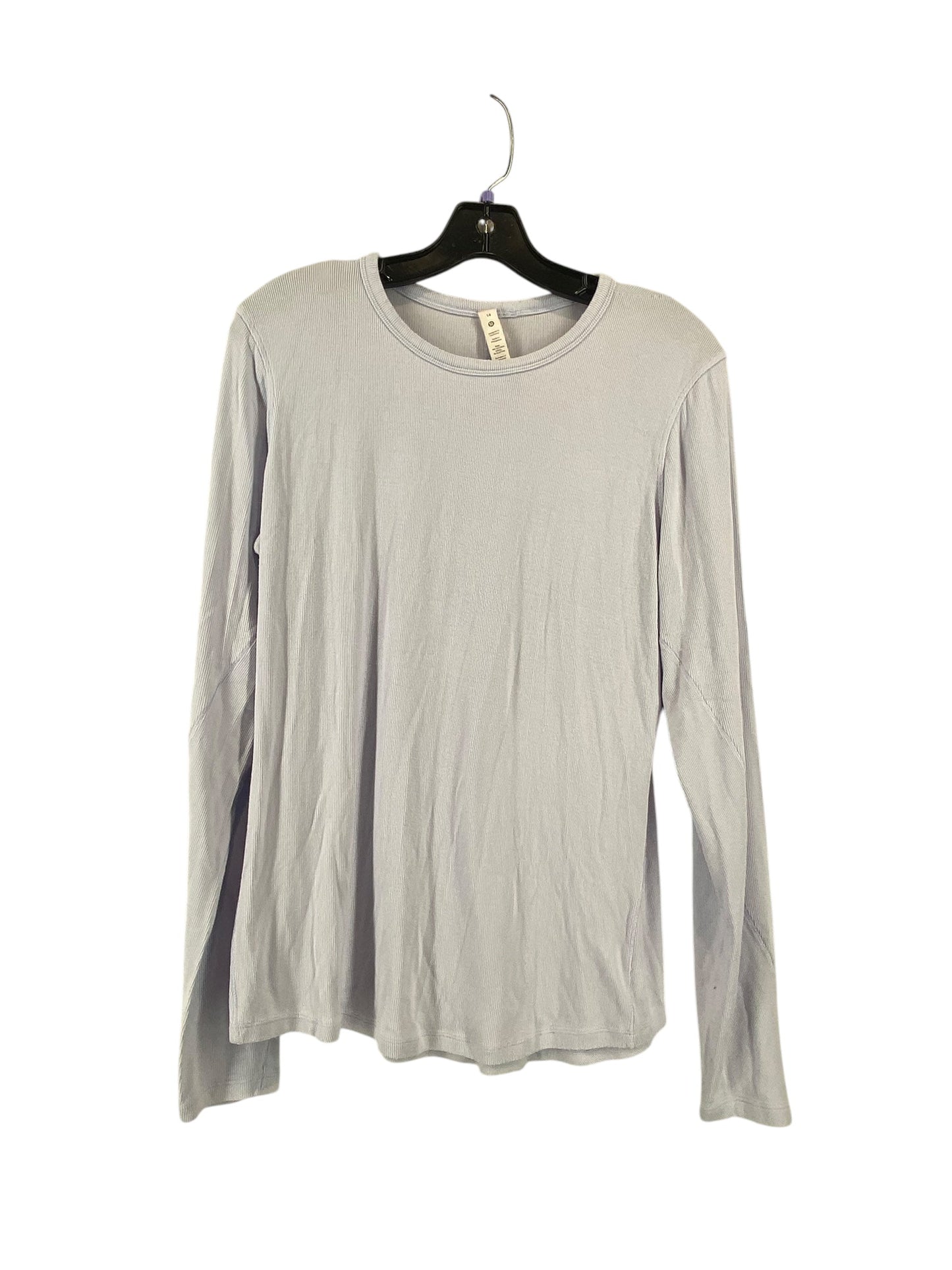 Athletic Top Long Sleeve Collar By Lululemon In Blue, Size: 14
