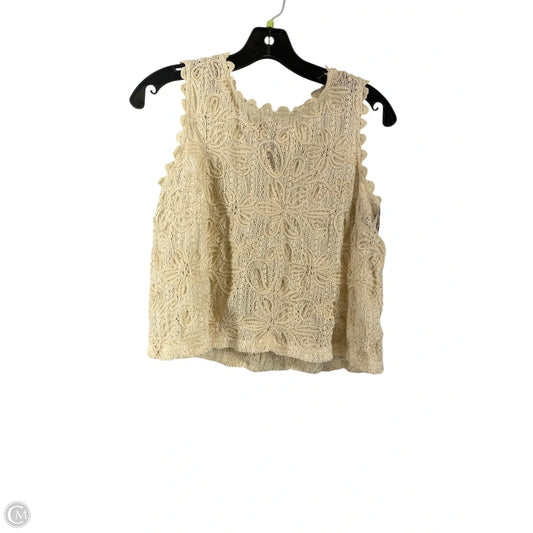 Top Sleeveless By Solitaire In Cream, Size: Xl