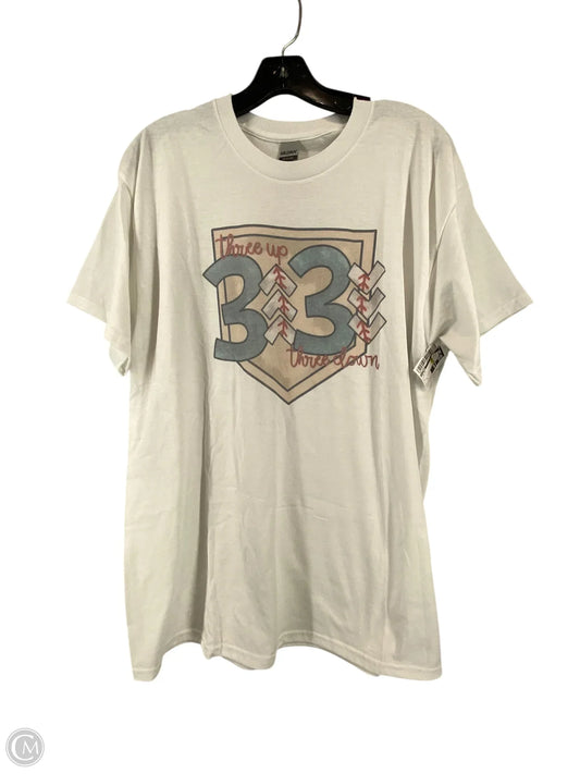 Top Short Sleeve By Gildan In White, Size: L