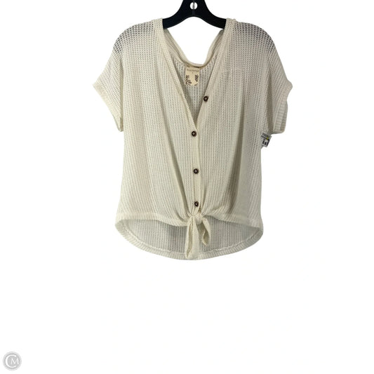 Top Short Sleeve By Blu Pepper In White, Size: S