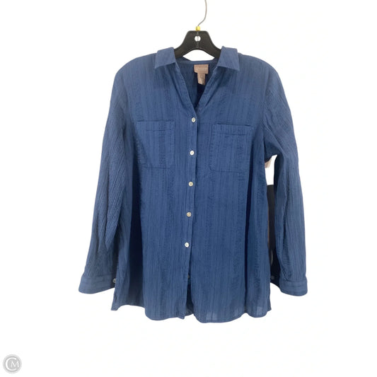 Top Long Sleeve By Chicos In Blue, Size: S