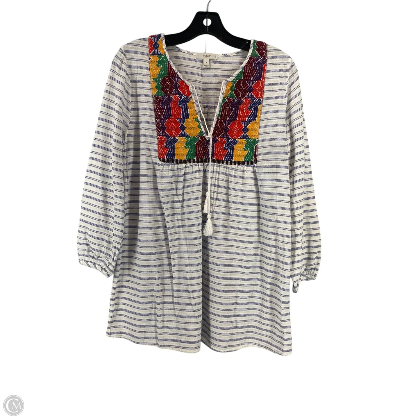 Tunic Long Sleeve By J. Crew In Striped Pattern, Size: S