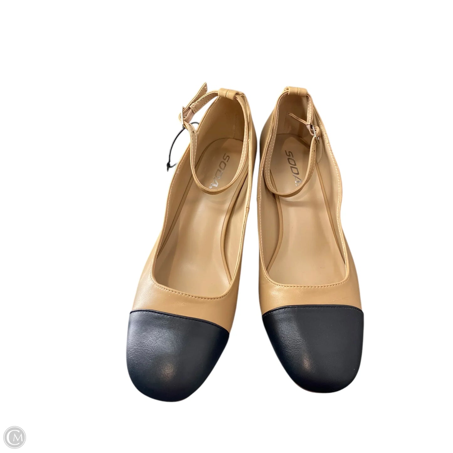 Shoes Heels Block By Soda In Black & Tan, Size: 10
