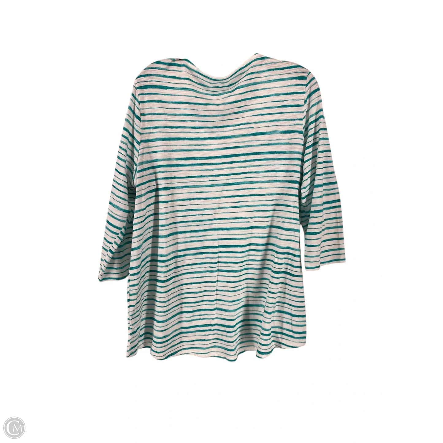 Top Short Sleeve By Chicos In Striped Pattern, Size: 2