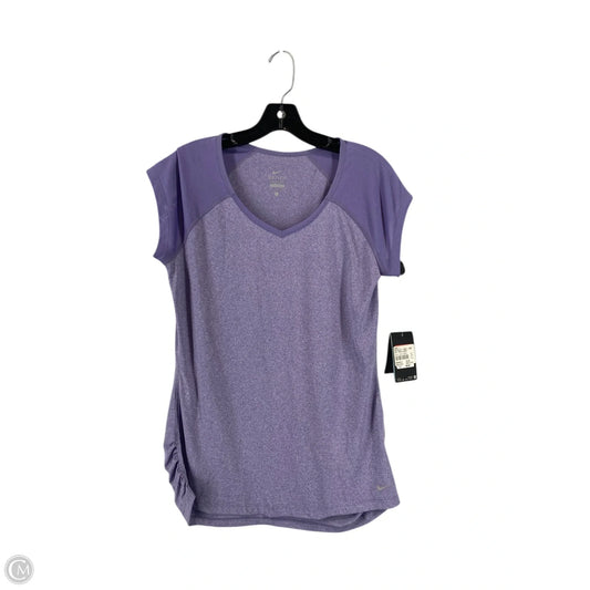 Athletic Top Short Sleeve By Nike In Purple, Size: L
