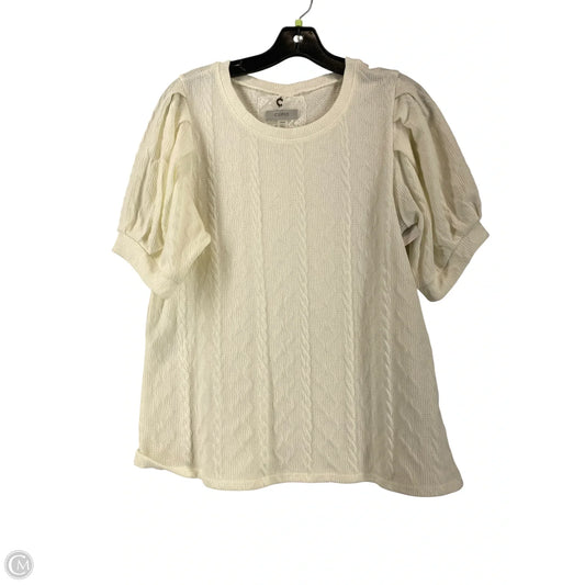 Top Short Sleeve By Cupio In Cream, Size: L