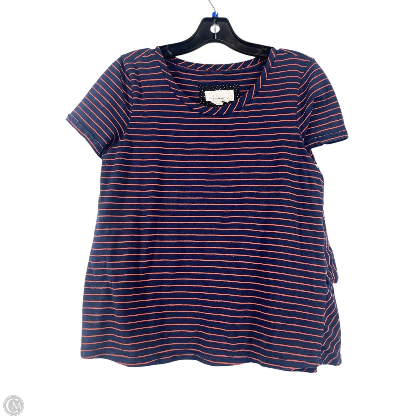Top Short Sleeve By Anthropologie In Striped Pattern, Size: S