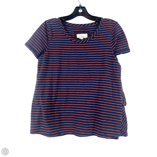 Top Short Sleeve By Anthropologie In Striped Pattern, Size: S