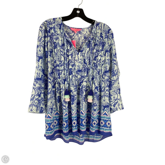 Top Long Sleeve Designer By Lilly Pulitzer In Blue, Size: S