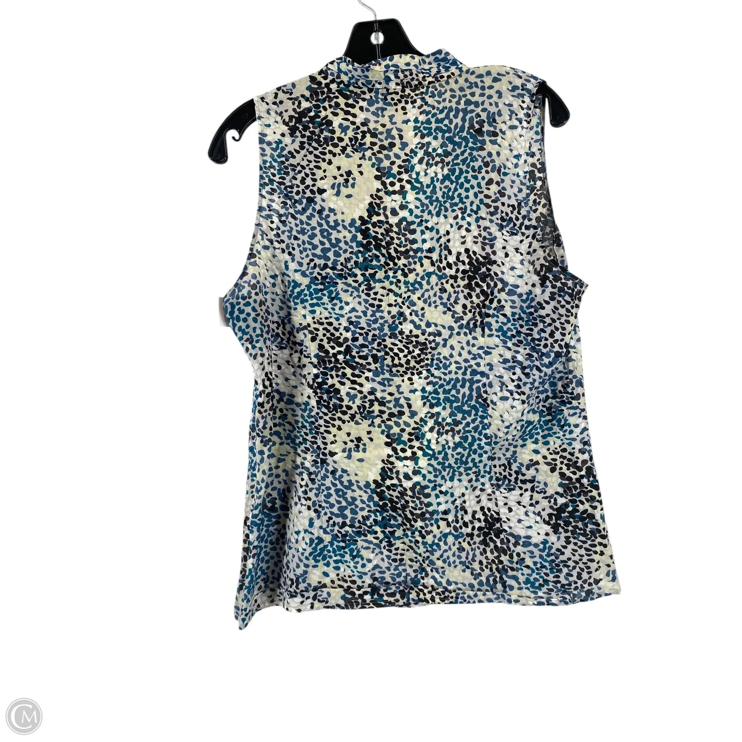 Top Sleeveless By Ann Taylor In Blue & Cream, Size: 12