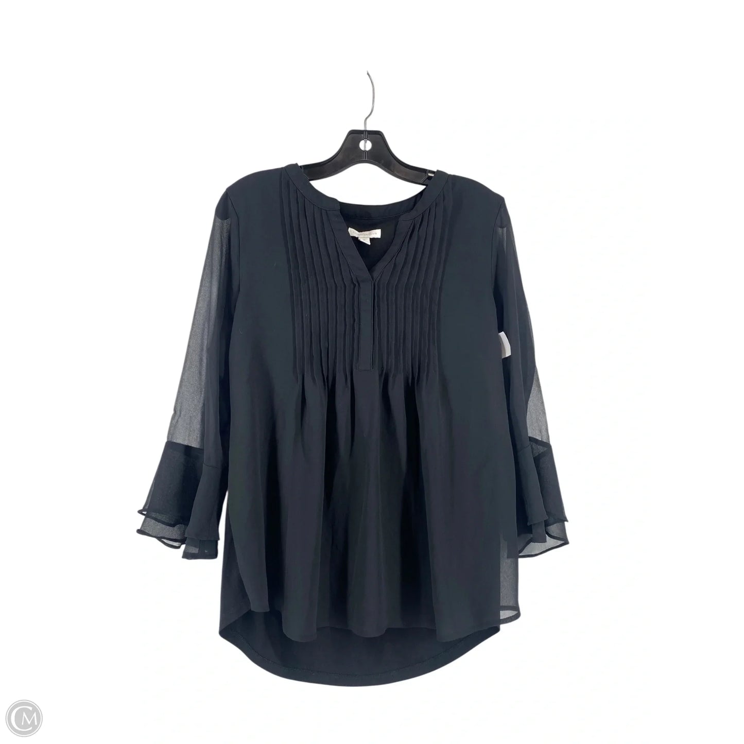 Top Long Sleeve By Charter Club In Black, Size: M