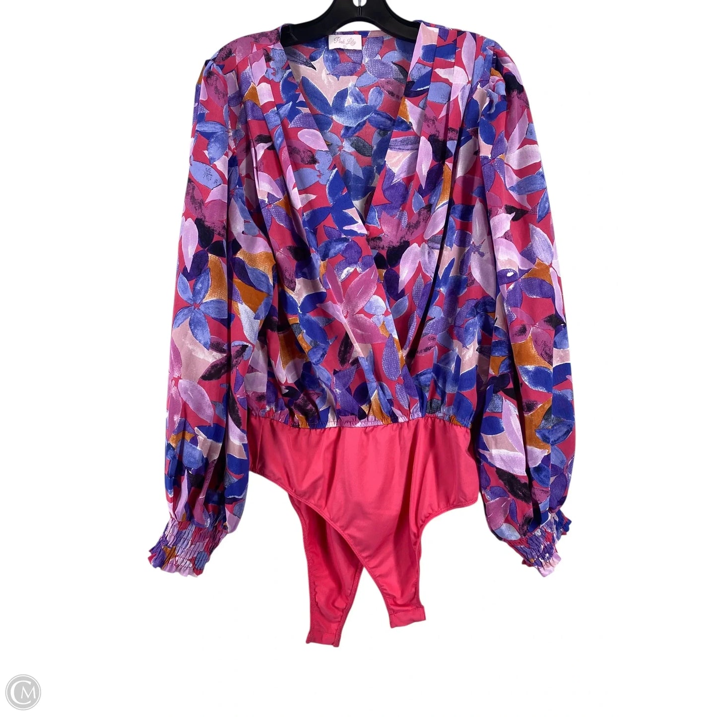 Bodysuit By Pink Lily In Floral Print, Size: L