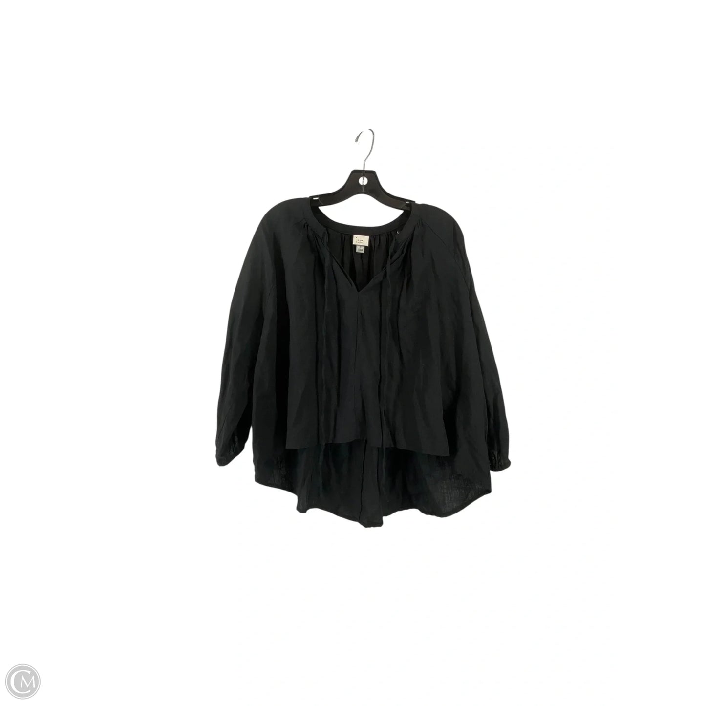 Top 3/4 Sleeve By A New Day In Black, Size: M
