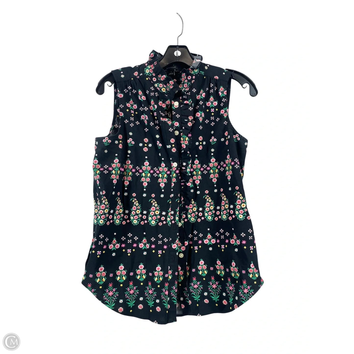 Top Sleeveless By Ann Taylor In Floral Print, Size: S